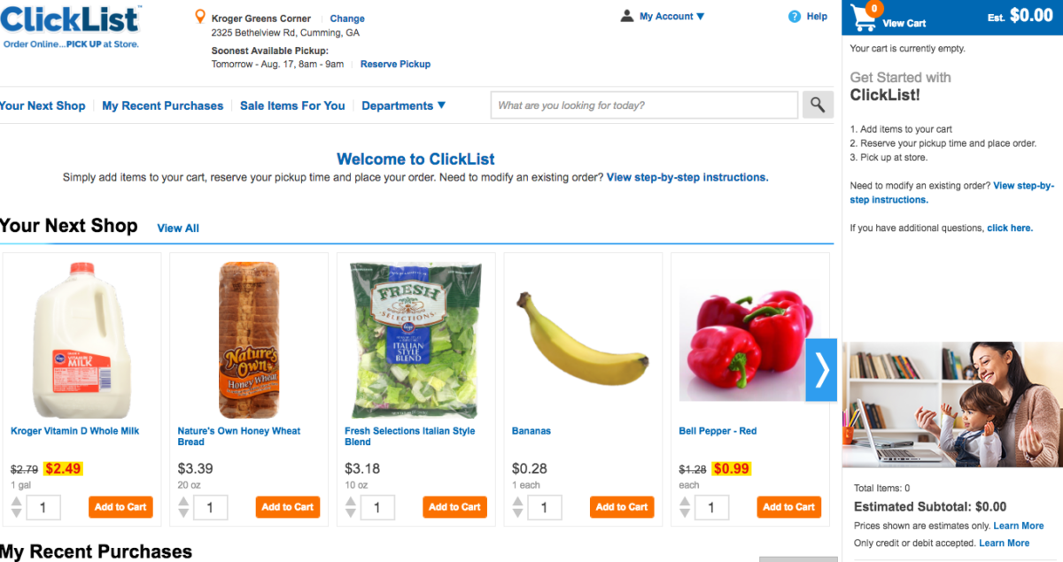 A Mom’s Comparison of Kroger’s ClickList & Walmart’s Grocery Pickup